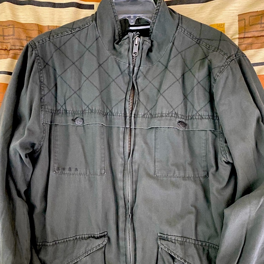 Large Olive Green RVCA jacket good condition